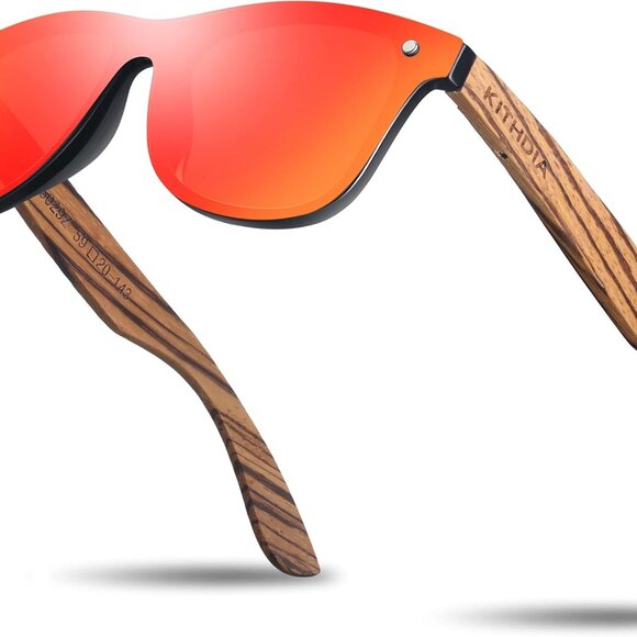 Zebra Wooden Bamboo Sunglasses Polarized for Men and Women - Wood Temples Sungla - Picture 1 of 6